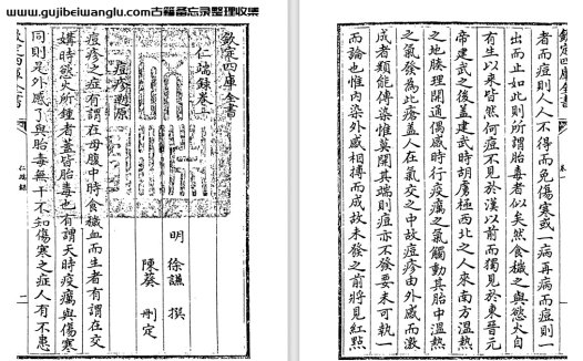 明代医学家徐谦《仁端录》十六卷 pdf高清电子版