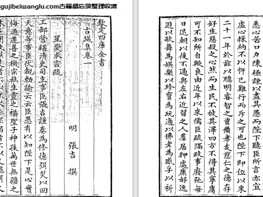 明代张吉《古城集》六卷 pdf高清电子版下载